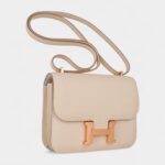 Hermes Constance 18 Bag Craie / Gris Perle Rose Gold Hardware