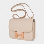 Hermes Constance 18 Bag Craie / Gris Perle Rose Gold Hardware