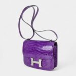 Hermes Constance 18 Bag Rare Ultra Violet Alligator Palladium