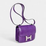 Hermes Constance 18 Bag Rare Ultra Violet Alligator Palladium