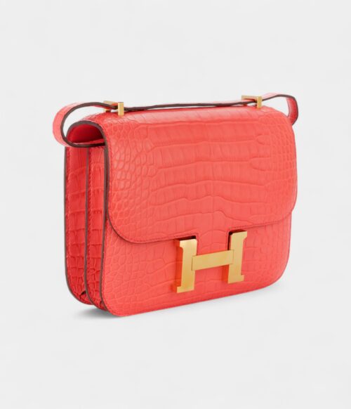 Hermès Constance 18 Bougainvillea Matte Alligator Gold Hardware
