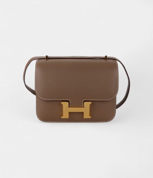 Hermès Constance 18 Etoupe Chevre Mysore Gold Hardware
