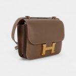 Hermès Constance 18 Etoupe Chevre Mysore Gold Hardware