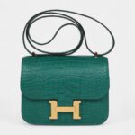 Hermès Constance 18 Malachite Matte Alligator Gold Hardware