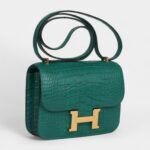 Hermès Constance 18 Malachite Matte Alligator Gold Hardware