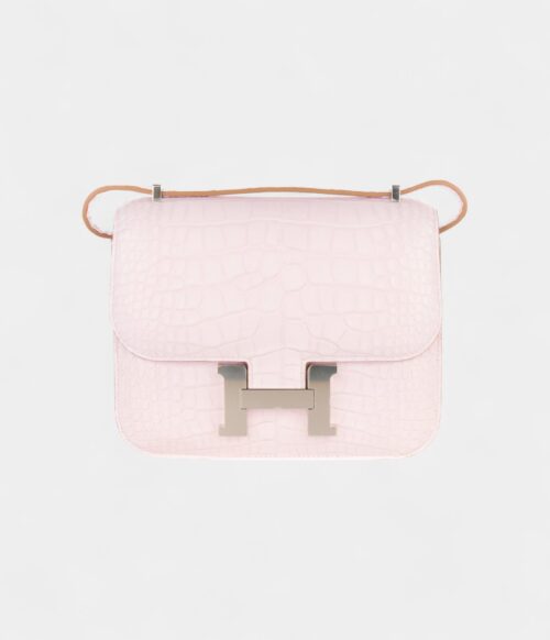 Hermès Constance 18 Mauve Pale Matte Alligator Palladium Hardware