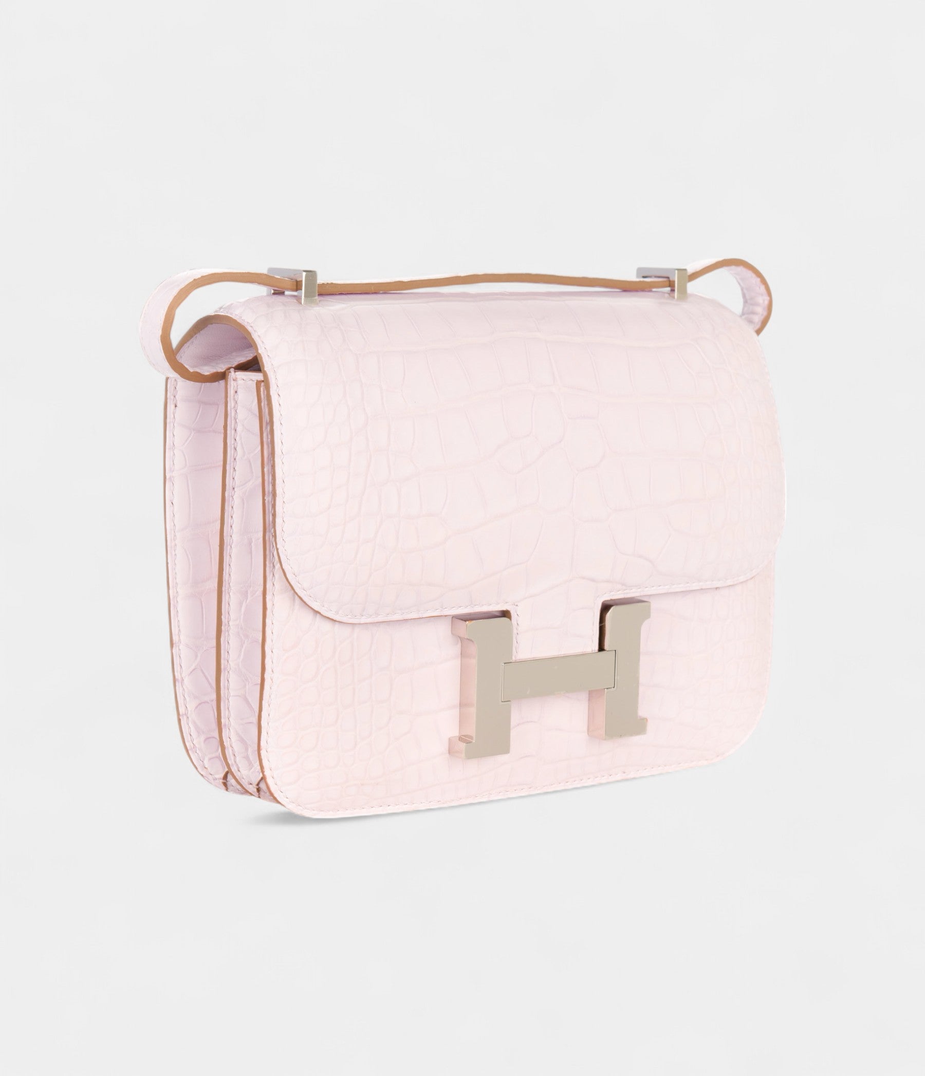 Hermès Constance 18 Mauve Pale Matte Alligator Palladium Hardware