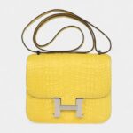 Hermès Constance 18 Mimosa Matte Alligator Palladium Hardware