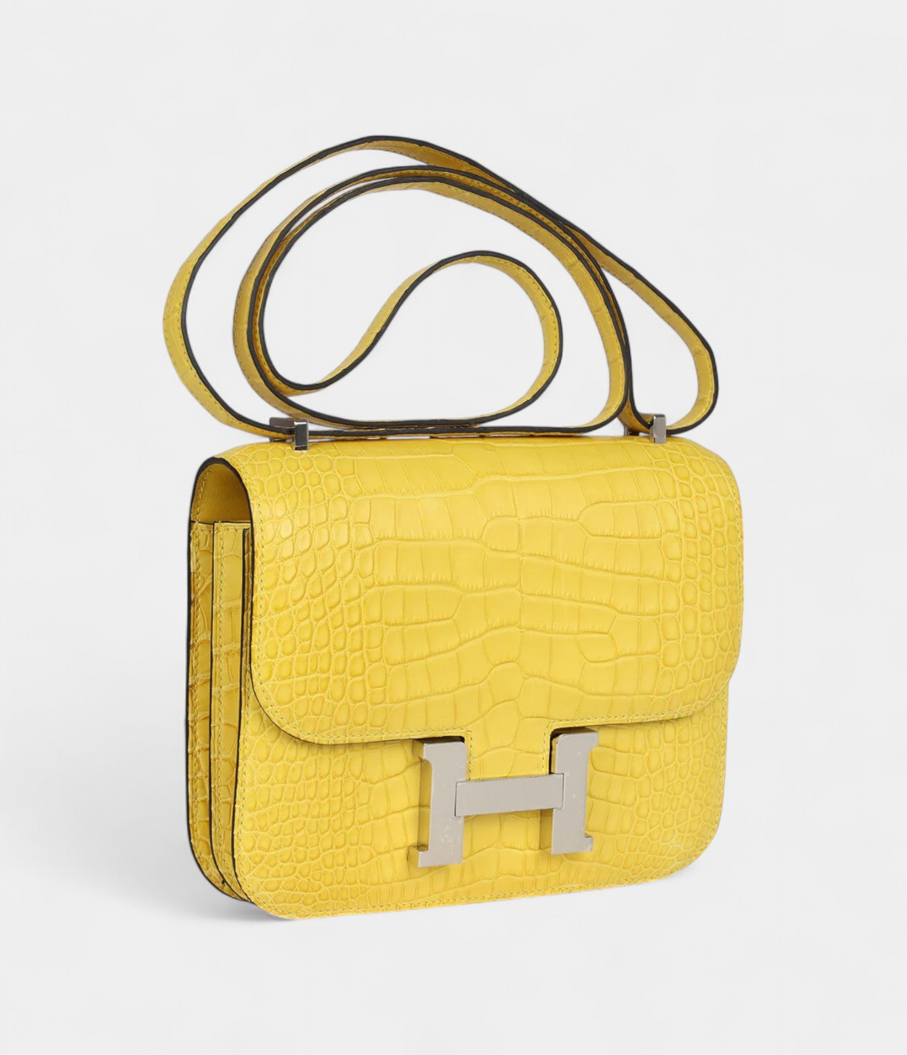 Hermès Constance 18 Mimosa Matte Alligator Palladium Hardware