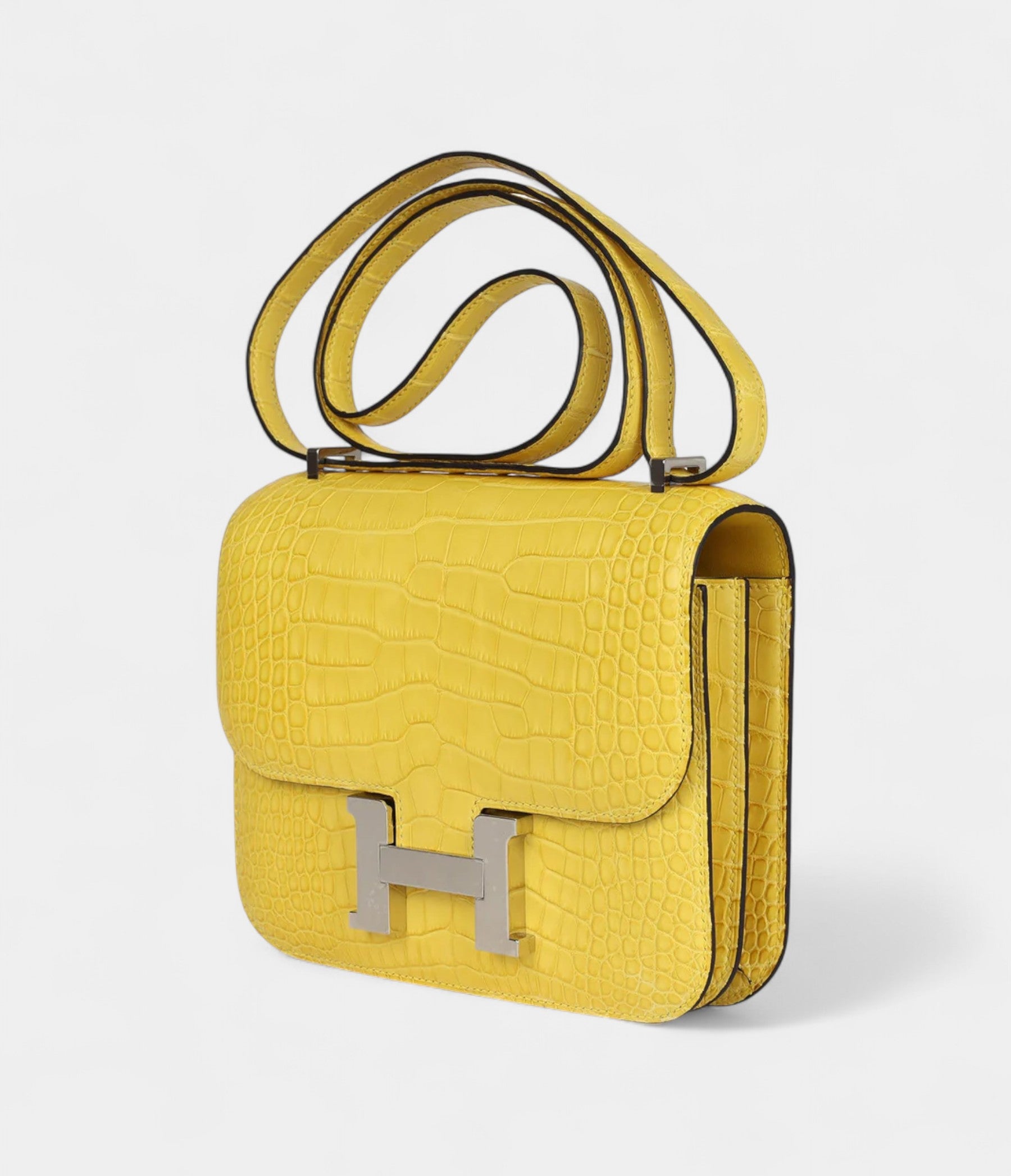 Hermès Constance 18 Mimosa Matte Alligator Palladium Hardware