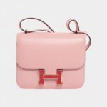 Hermes Constance 18 Mini Bag Rose Sakura Tadelakt Bougainvillea Lizard Buckle