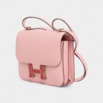 Hermes Constance 18 Mini Bag Rose Sakura Tadelakt Bougainvillea Lizard Buckle