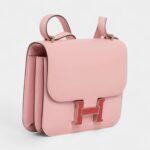 Hermes Constance 18 Mini Bag Rose Sakura Tadelakt Bougainvillea Lizard Buckle