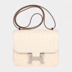 Hermès Constance 18 Nata Ostrich Palladium Hardware