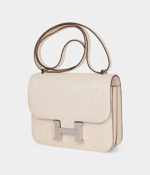 Hermès Constance 18 Nata Ostrich Palladium Hardware