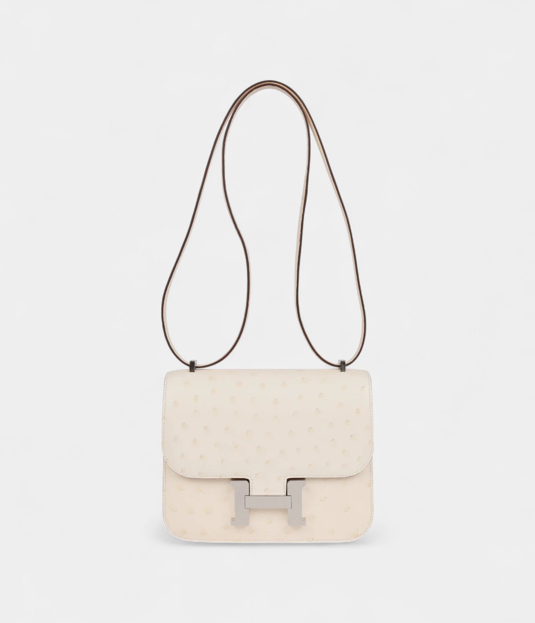 Hermès Constance 18 Nata Ostrich Palladium Hardware