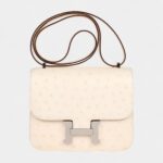 Hermès Constance 18 Nata Ostrich Palladium Hardware