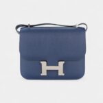 Hermès Constance 18 Navy Blue Epsom Palladium Hardware