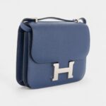 Hermès Constance 18 Navy Blue Epsom Palladium Hardware