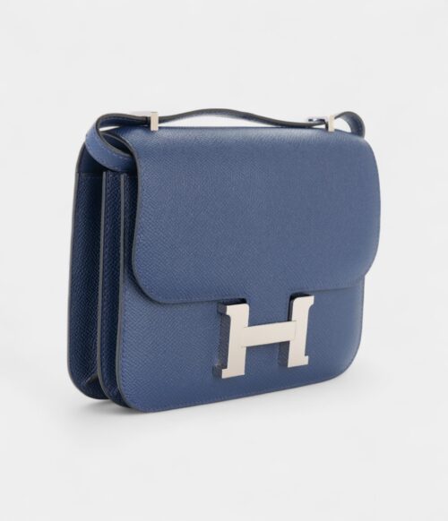Hermès Constance 18 Navy Blue Epsom Palladium Hardware