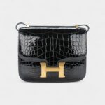 Hermès Constance 18 Noir / Black Alligator Gold Hardware