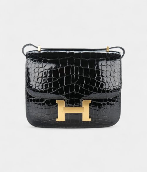 Hermès Constance 18 Noir / Black Alligator Gold Hardware