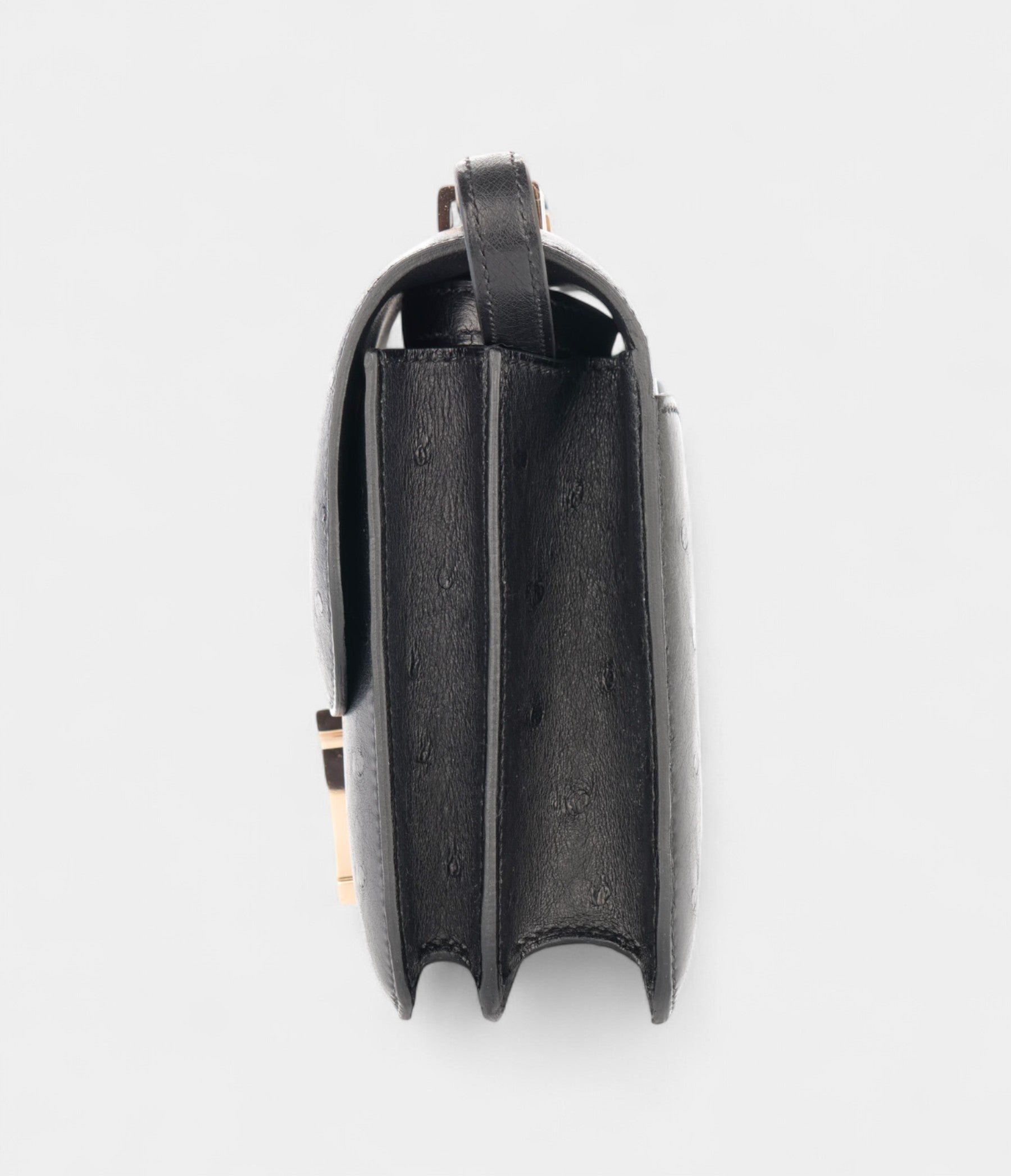 Hermès Constance 18 Noir / Black Ostrich Rose Gold Hardware