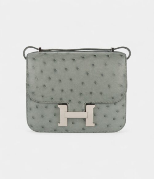Hermès Constance 18 Ostrich Vert Amande Palladium Hardware