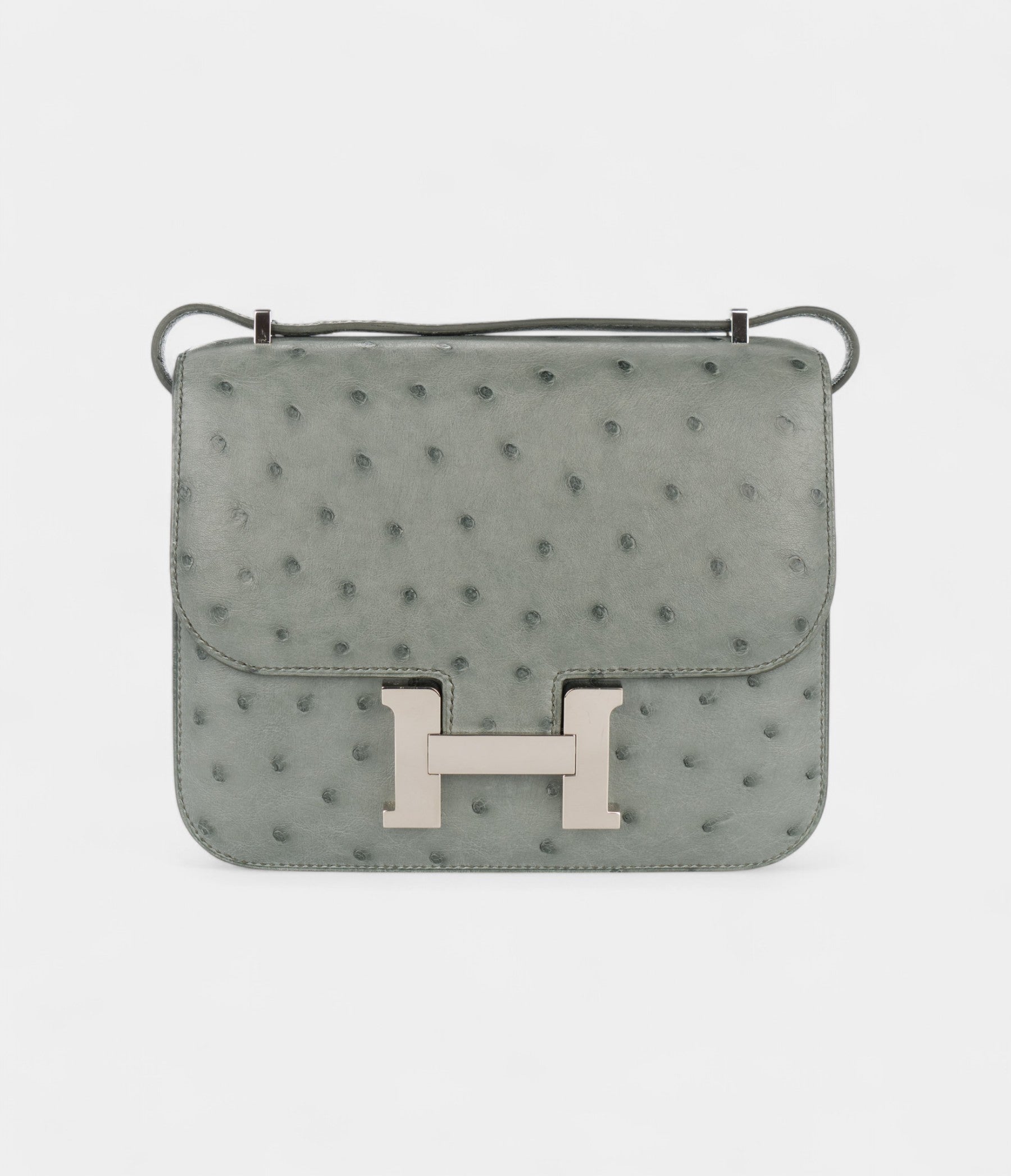 Hermès Constance 18 Ostrich Vert Amande Palladium Hardware
