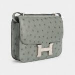 Hermès Constance 18 Ostrich Vert Amande Palladium Hardware
