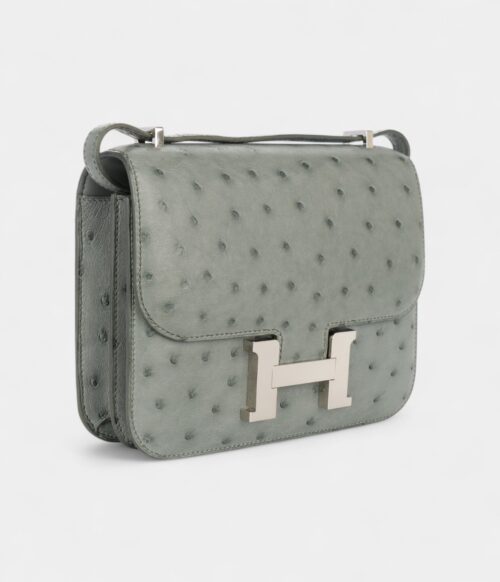 Hermès Constance 18 Ostrich Vert Amande Palladium Hardware