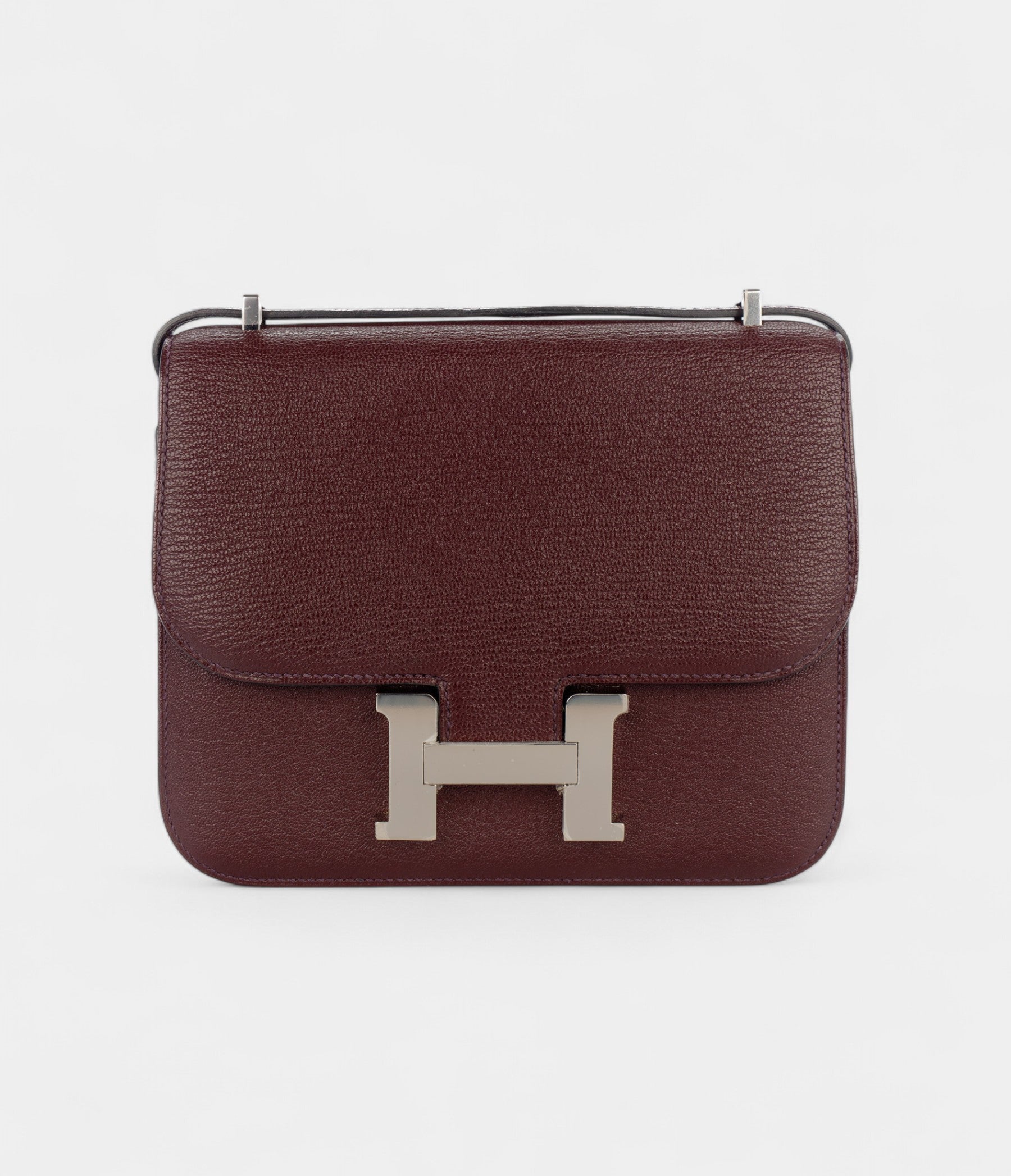 Hermès Constance 19 Rouge Sellier Chevre Mysore Palladium Hardware