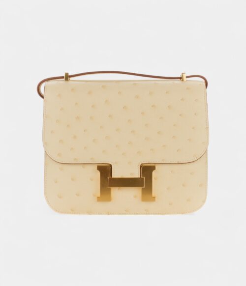 Hermès Constance 18 Vanille Ostrich Gold Hardware