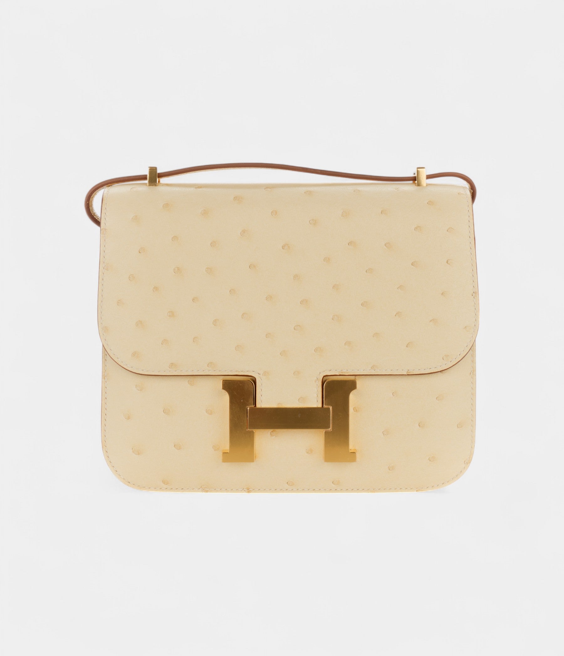 Hermès Constance 18 Vanille Ostrich Gold Hardware