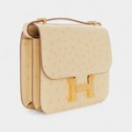 Hermès Constance 18 Vanille Ostrich Gold Hardware