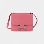 Hermès Constance 18 Verso Rose D’ete/Terre Battue Chevre Palladium Hardware