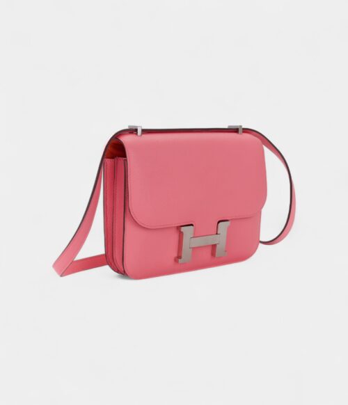Hermès Constance 18 Verso Rose D’ete/Terre Battue Chevre Palladium Hardware