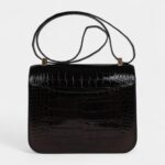 Hermès Constance 24 Black Shiny Alligator Rose Gold Hardware