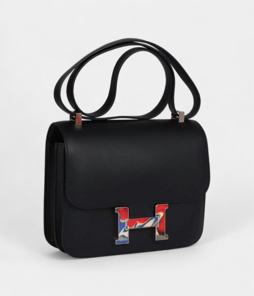 Hermès Constance 24 Black Swift Marbled Palladium Hardware