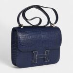 Hermès Constance 24 Bleu Saphir Matte Alligator Marquette Palladium Hardware