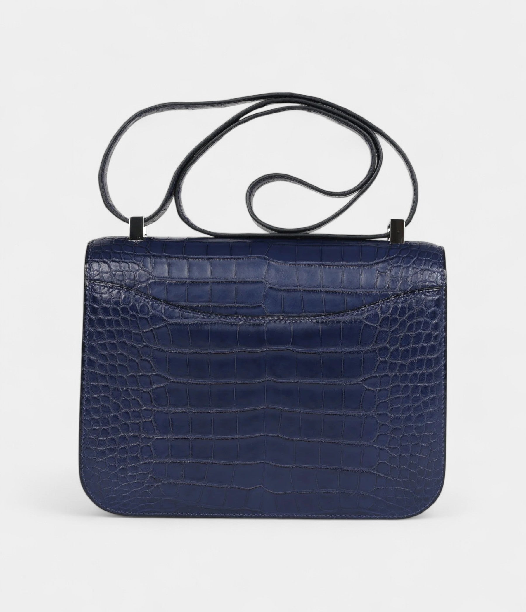 Hermès Constance 24 Bleu Saphir Matte Alligator Marquette Palladium Hardware