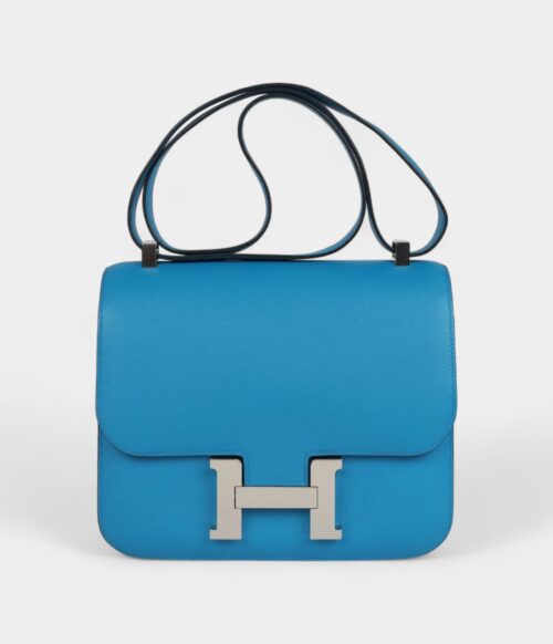 Hermès Constance 24 Bleu Zanzibar Evercolor Palladium Hardware