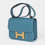 Hermès Constance 24 Blue Jean Epsom Gold Hardware