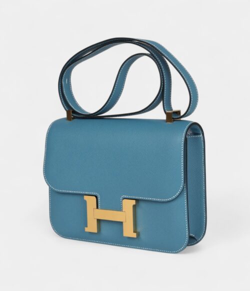 Hermès Constance 24 Blue Jean Epsom Gold Hardware