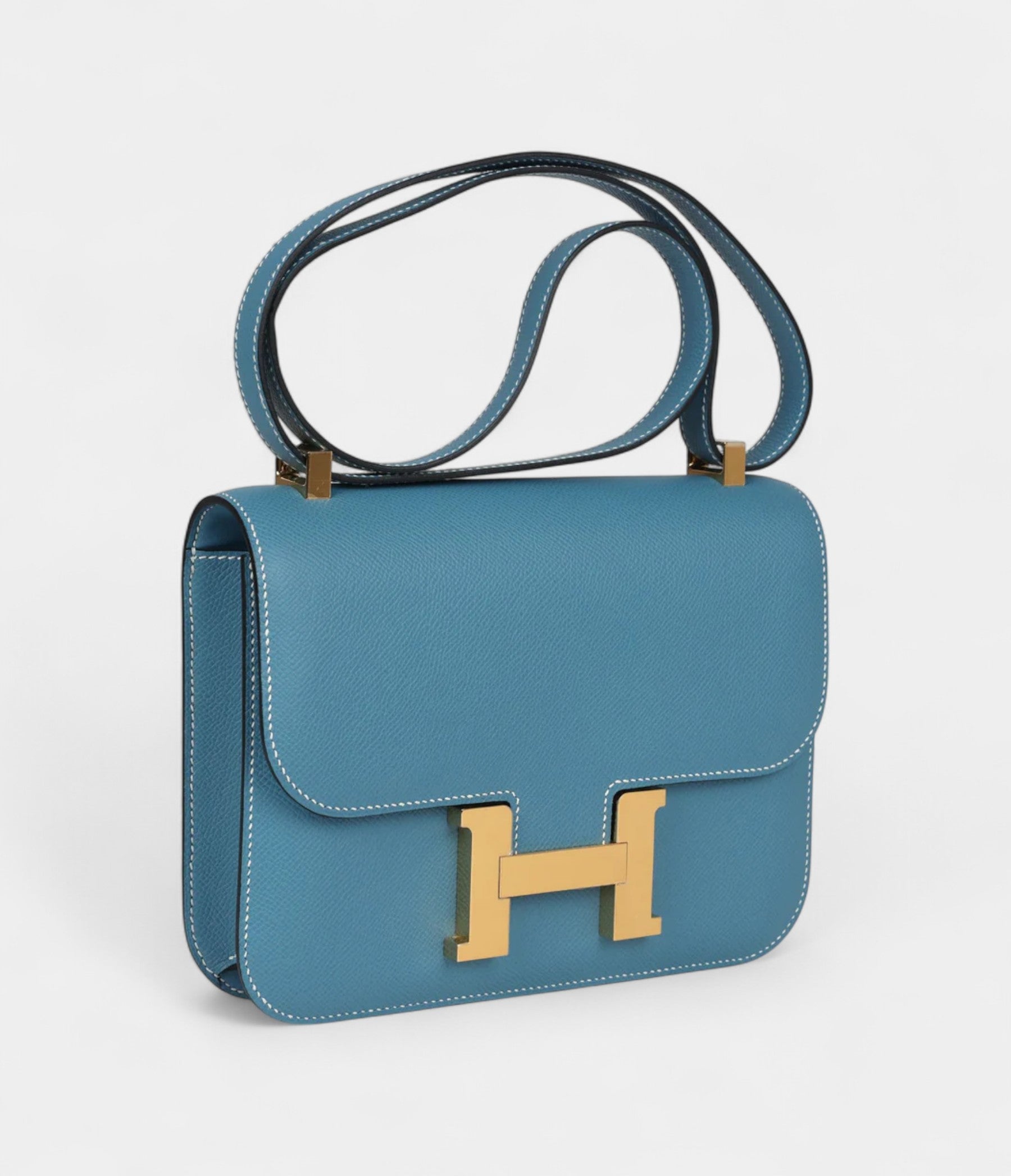 Hermès Constance 24 Blue Jean Epsom Gold Hardware