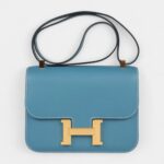 Hermès Constance 24 Blue Jean Epsom Gold Hardware