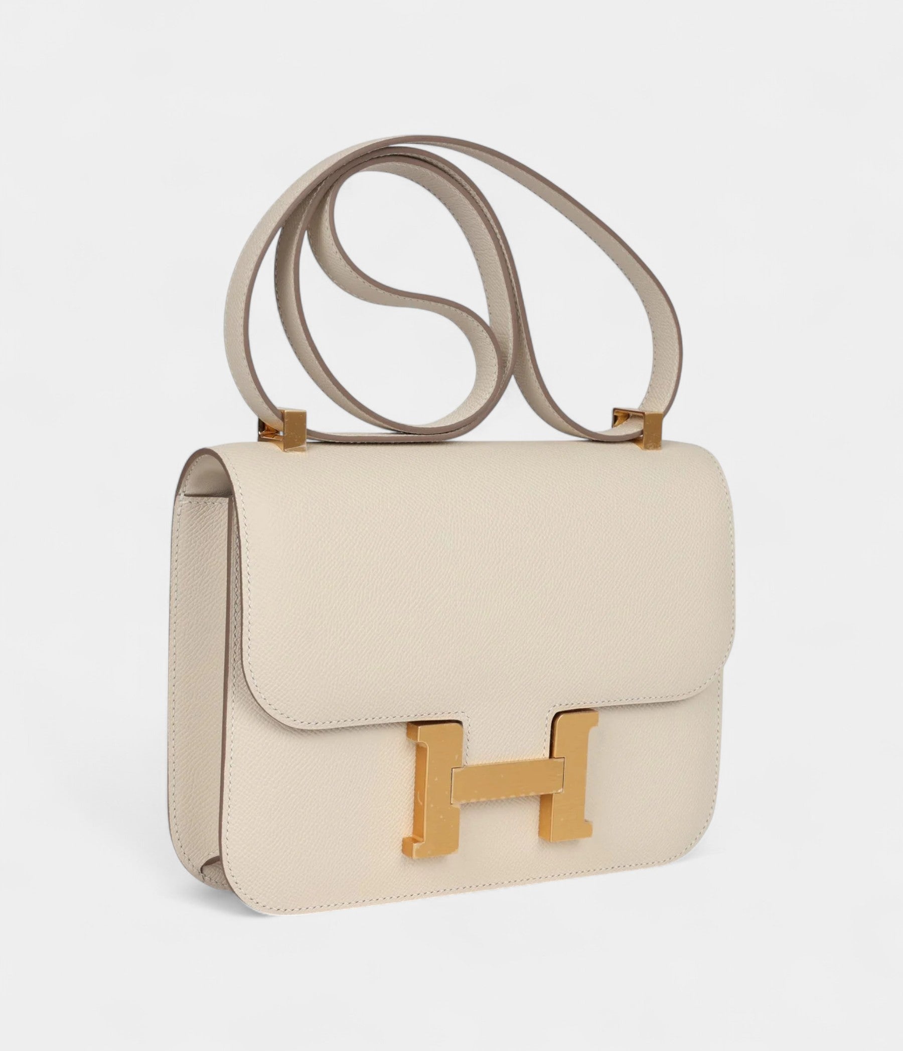 Hermès Constance 24 Craie Epsom Brushed Gold Hardware