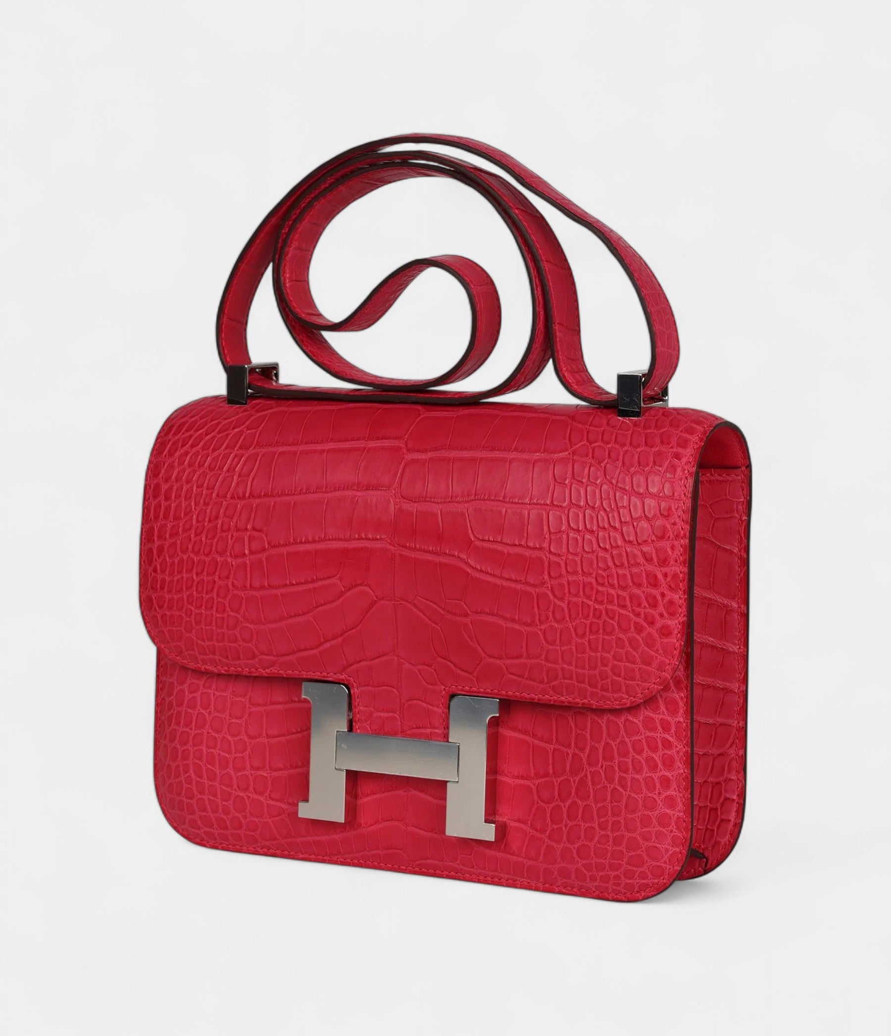 Hermès Constance 24 Rose Extreme Matte Alligator Palladium Hardware