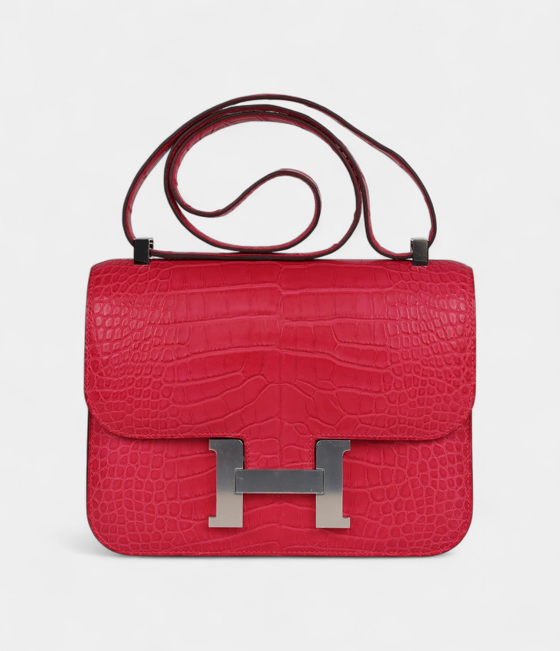 Hermès Constance 24 Rose Extreme Matte Alligator Palladium Hardware