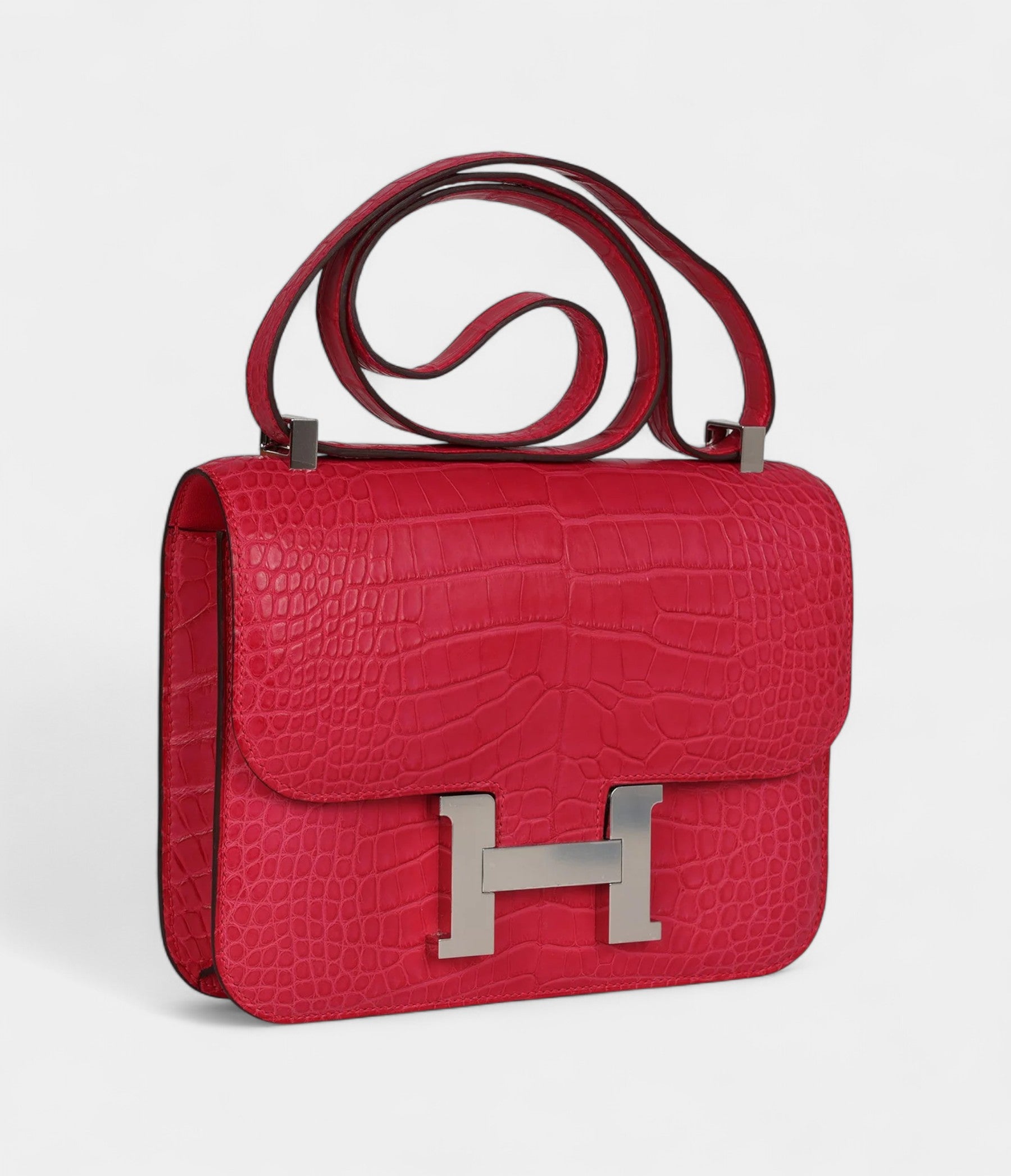 Hermès Constance 24 Rose Extreme Matte Alligator Palladium Hardware